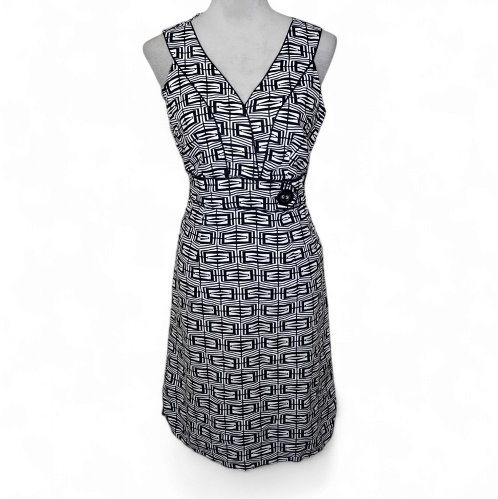Vintage Y2K Metrostyle Linen Sheath Dress Size 10